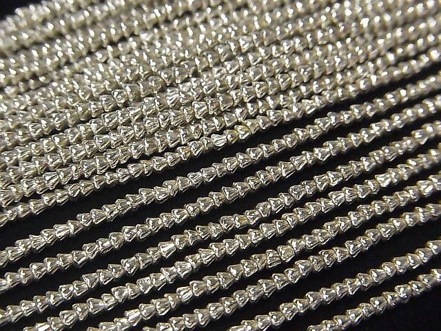 Karen Silver Triangle Rondelle 1.2x1.7x1.7mm 1/4 or 1-strand beads (approx. 26 inches/66 cm)