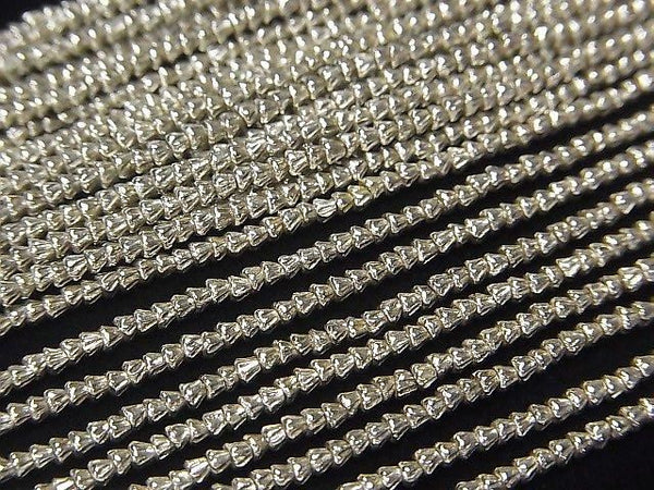 Karen Silver Triangle Roundel 1.2x1.7x1.7mm 1/4 or 1strand beads (aprx.26inch/66cm)