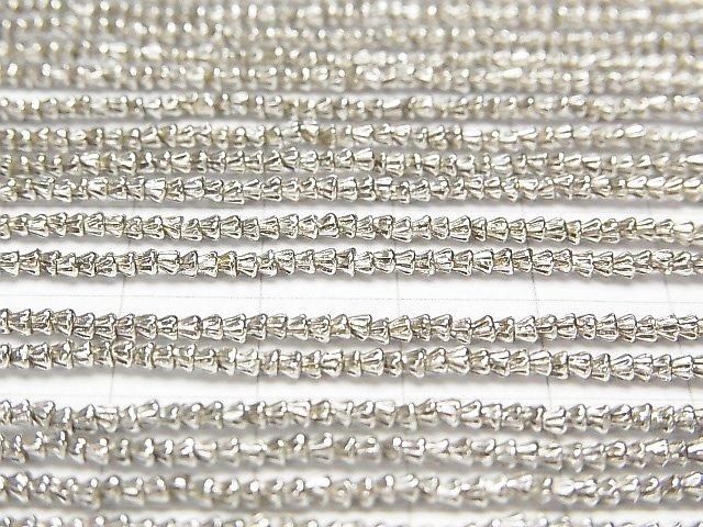 Karen Silver Triangle Rondelle 1.2x1.7x1.7mm 1/4 or 1-strand beads (approx. 26 inches/66 cm)