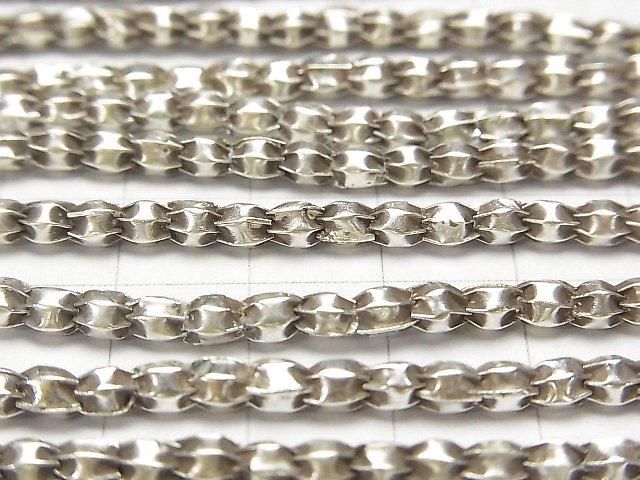 Karen Silver Line Carved Rice 4x3x3mm 1/4 or 1-strand beads (approx. 25 inches/62 cm)
