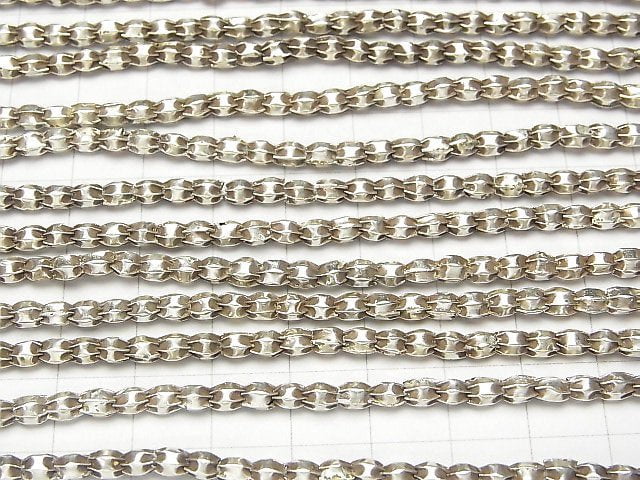 Karen Silver Line Carved Rice 4x3x3mm 1/4 or 1strand beads (aprx.25inch/62cm)