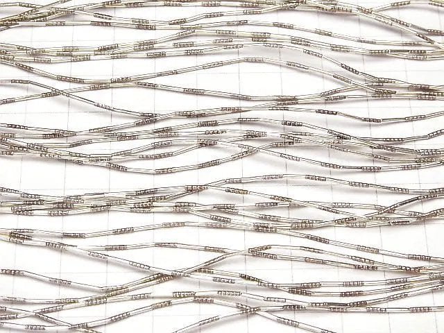 Karen Silver Line Carved Tube 7x1x1mm half or 1strand beads (aprx.26inch/65cm)