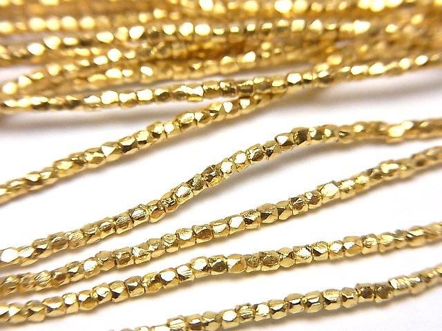 Karen Silver Cube Shape 1x1x1mm 18KGP 1/8 or 1-strand beads (approx. 26 inches/65 cm)
