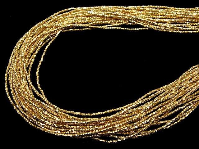 Karen Silver Cube Shape 1x1x1mm 18KGP 1/8 or 1-strand beads (approx. 26 inches/65 cm)