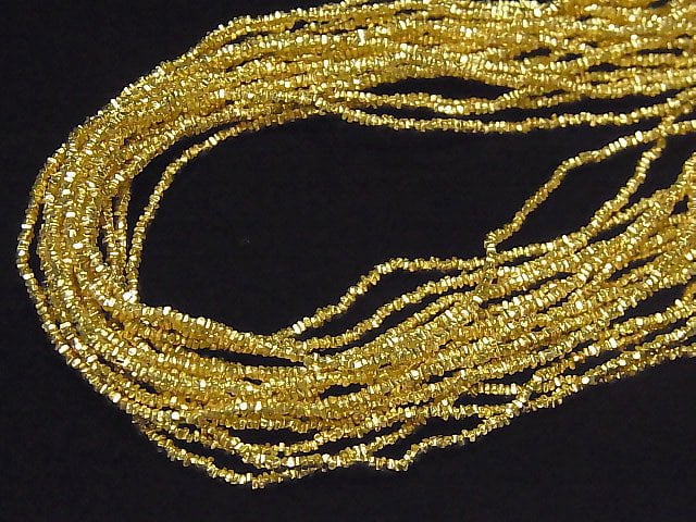 Karen Silver Chips (Discs) 1.5x1.5x1mm 18KGP 1/8" or 1-strand beads (approx. 25 inches/62 cm)