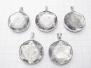 Meteorite (Muonionalusta ) Pendant  Both Side Finish 32mm Silver925