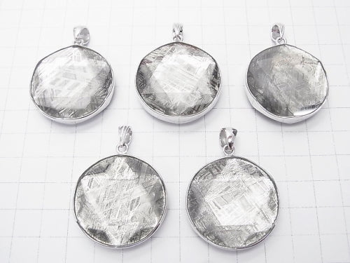 Meteorite (Muonionalusta ) Pendant  Both Side Finish 32mm Silver925