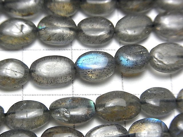 [Video] Labradorite AA++ Oval-Nugget 1strand beads (aprx.13inch / 33cm)