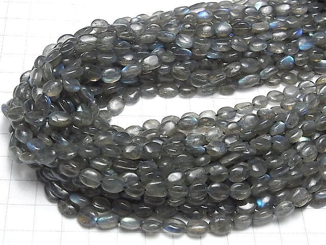 [Video] Labradorite AA++ Oval-Nugget 1strand beads (aprx.13inch / 33cm)