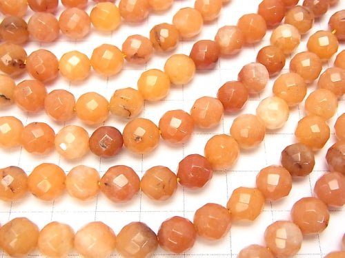 1strand $6.79! Orange Aventurine AA ++ 64Faceted Round 8mm 1strand (aprx.15inch / 36cm)