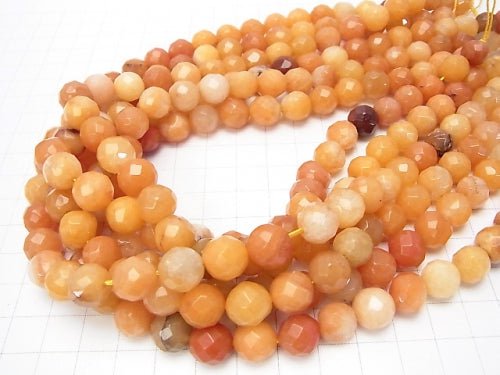 1strand $7.79! Orange Aventurine AA ++ 64Faceted Round 10mm 1strand beads (aprx.14inch / 35cm)