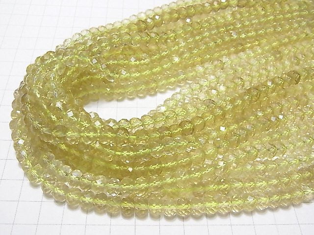 High quality Lemon Quartz AAA Faceted Button Roundel 8 x 8 x 6 mm half or 1 strand beads (aprx.15 inch / 38 cm)