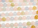 Beryl Mix (Multicolor Aquamarine) AA++ Round 10mm half or 1strand beads (aprx.15inch/38cm)