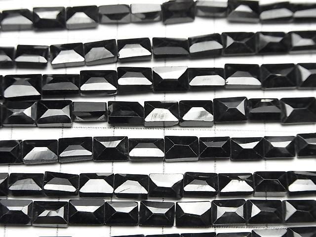 [Video] Black Spinel AA++ Faceted Rectangle 1strand beads (aprx.13inch/32cm)