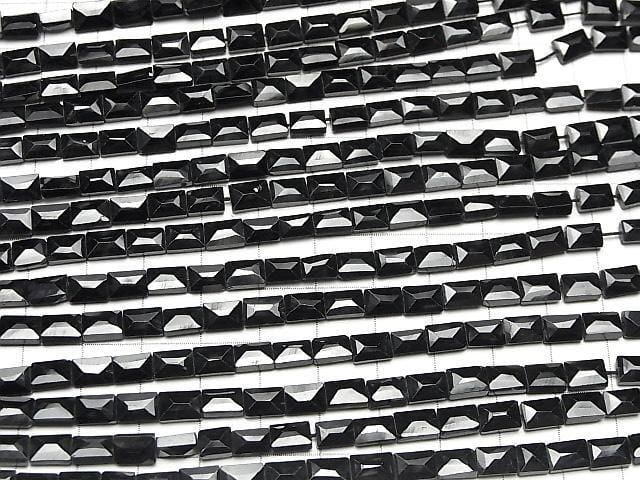 [Video] Black Spinel AA++ Faceted Rectangle 1strand beads (aprx.13inch/32cm)