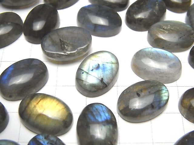 [Video] Labradorite AA++ Oval Cabochon 18x13mm 1pc