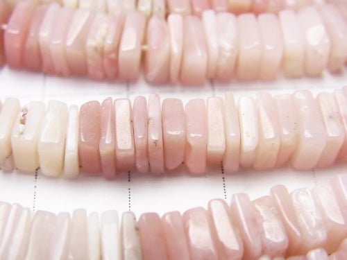 Pink Opal AA ++ Square Roundel (Disc) half or 1strand beads (aprx.15inch / 38cm)