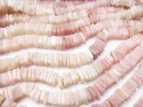 Pink Opal AA ++ Square Rondelle (Disc) half or 1strand beads (aprx.15inch / 38cm)