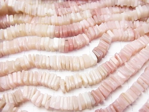 Pink Opal AA ++ Square Roundel (Disc) half or 1strand beads (aprx.15inch / 38cm)