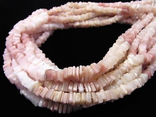 Pink Opal AA ++ Square Roundel (Disc) half or 1strand beads (aprx.15inch / 38cm)