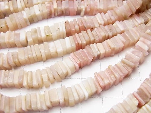 Pink Opal AA+ Square Rondelle (Disc) half or 1strand beads (aprx.15inch / 38cm)