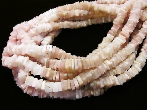 Pink Opal AA+ Square Roundel (Disc) half or 1strand beads (aprx.15inch / 38cm)