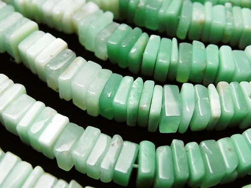 Chrysoprase, Rectangle, Roundel Gemstone Beads