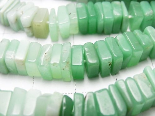 Chrysoprase AA ++ Square Roundel (disk) half or 1strand beads (aprx.15 inch / 38 cm)