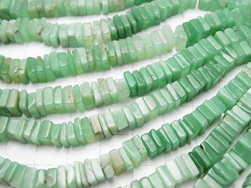 Chrysoprase AA ++ Square Roundel (disk) half or 1strand beads (aprx.15 inch / 38 cm)