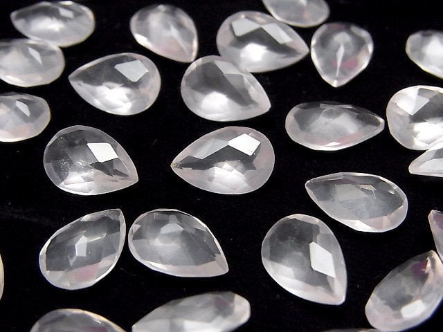 [Video]High Quality Madagascar Rose Quartz AAA Loose stone Pear shape Faceted 12x8mm 4pcs