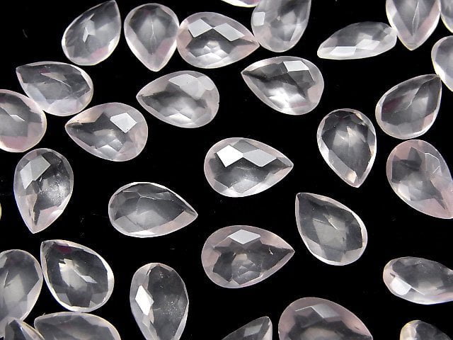 [Video]High Quality Madagascar Rose Quartz AAA Loose stone Pear shape Faceted 12x8mm 4pcs