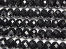 [Video] High Quality! Black Spinel AAA Faceted Button Rondelle 8x8x5mm 1/4 or 1strand beads (aprx.15inch/37cm)