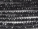 [Video] High Quality! Black Spinel AAA Faceted Button Rondelle 8x8x5mm 1/4 or 1strand beads (aprx.15inch/37cm)