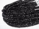 [Video] High Quality! Black Spinel AAA Faceted Button Rondelle 8x8x5mm 1/4 or 1strand beads (aprx.15inch/37cm)