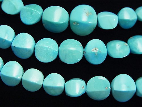 Coin, Turquoise Gemstone Beads