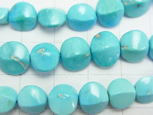 Arizona Sleeping Beauty Turquoise AAA 4 Faceted Faceted Coin Size Gradation 1strand