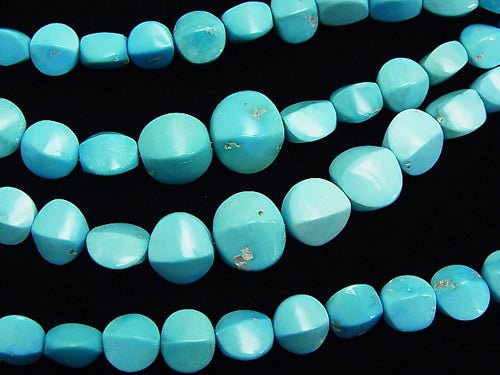 Arizona Sleeping Beauty Turquoise AAA 4 Faceted Faceted Coin Size Gradation 1strand