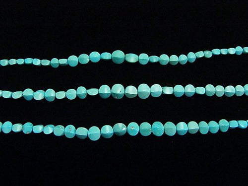 Arizona Sleeping Beauty Turquoise AAA 4 Faceted Faceted Coin Size Gradation 1strand