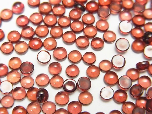 [Video] High Quality Mozambique Garnet AAA Round Cabochon 3x3mm 10pcs