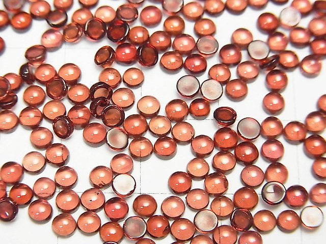 [Video] High Quality Mozambique Garnet AAA Round Cabochon 3x3mm 10pcs