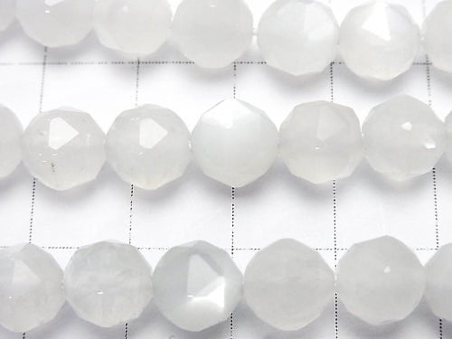 High Quality! White Moonstone AAA Star Faceted Round 8mm half or 1strand beads (aprx.15inch / 37cm)