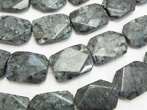 Larvikite  Faceted Rectangle 40x30mm half or 1strand beads (aprx.13inch/32cm)