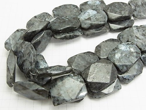 Larvikite  Faceted Rectangle 40x30mm half or 1strand beads (aprx.13inch/32cm)