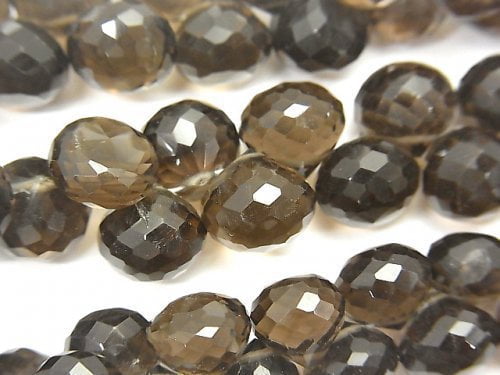 Faceted Briolette, Smoky Quartz Gemstone Beads