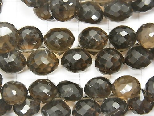 High Quality Smoky Quartz AAA Onion Faceted Briolette [Medium color] 1/4 or 1strand beads (aprx.7inch / 18cm)