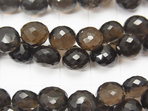 High Quality Smoky Quartz AAA Onion Faceted Briolette [Dark Color] 1/4 or 1strand beads (aprx.6inch / 15 cm)