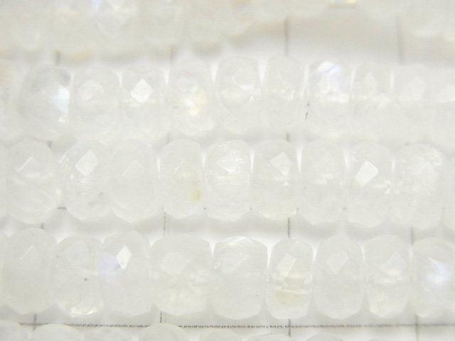 [Video] High Quality Rainbow Moonstone AAA Faceted Button Roundel half or 1strand beads (aprx.15inch / 38cm)