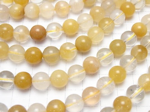 Mixed yellow quartz AAA Round 10 mm half or 1 strand beads (aprx.15 inch / 38 cm)