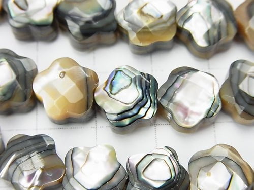 Abalone Shell  Faceted Star (Both Side Finish )10x10x7mm half or 1strand beads (aprx.15inch/38cm)