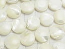 Mother of Pearl MOP White Coin 12x12x4mm 1strand beads (aprx.15inch/37cm)